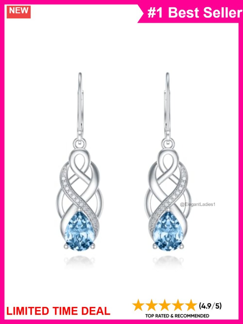 925 Sterling Silver Celtic Knot Dangle Drop Leverback Earrings